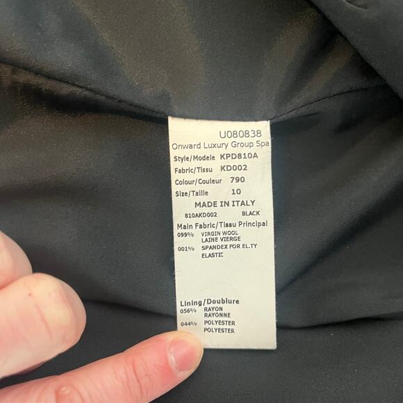 Michael Kors Virgin Wool Blend Double Breasted Blazer Black Size 10 - Picture 4 of 5